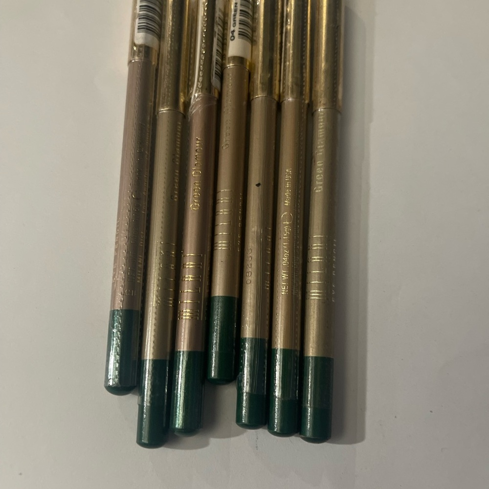 7 MILANI Eye Liner Pencil GREEN GLAMOUR New Sealed.Lot of